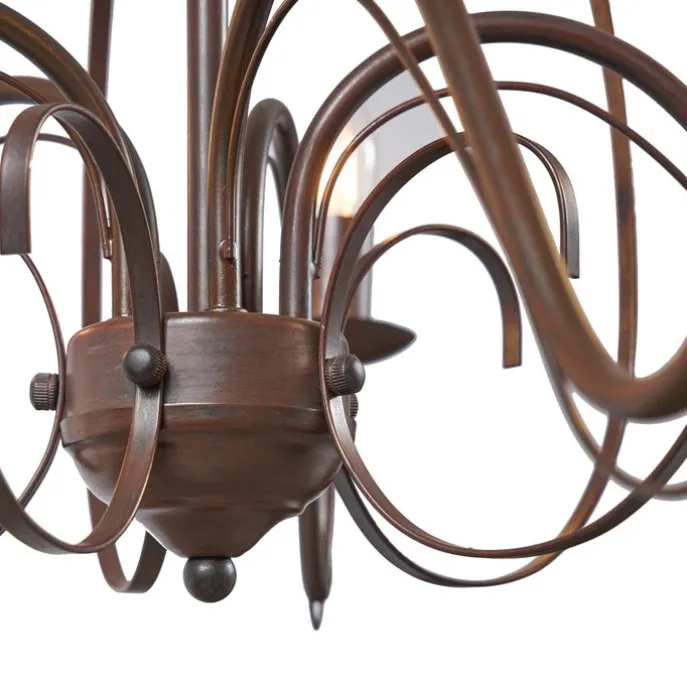 Klassieke kroonluchter roestbruin 5-lichts - Giuseppe