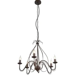 Klassieke kroonluchter roestbruin 5-lichts - Giuseppe