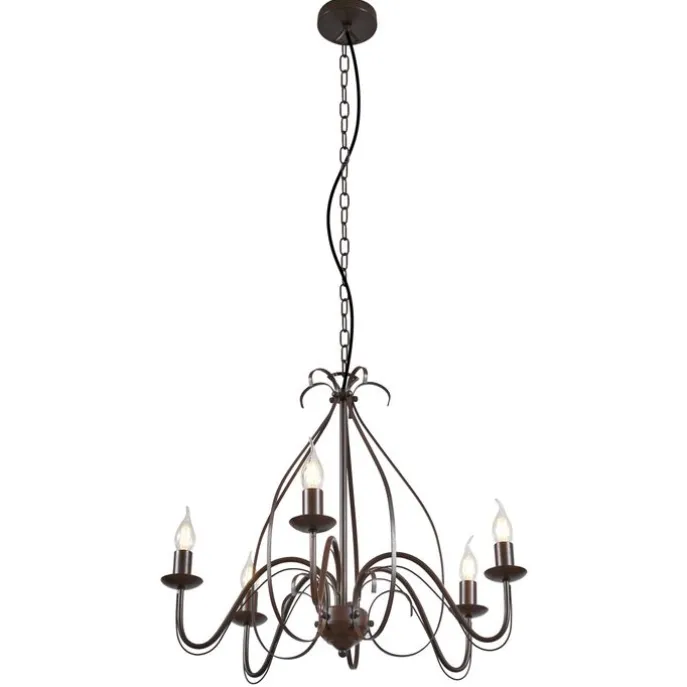 Klassieke kroonluchter roestbruin 5-lichts - Giuseppe