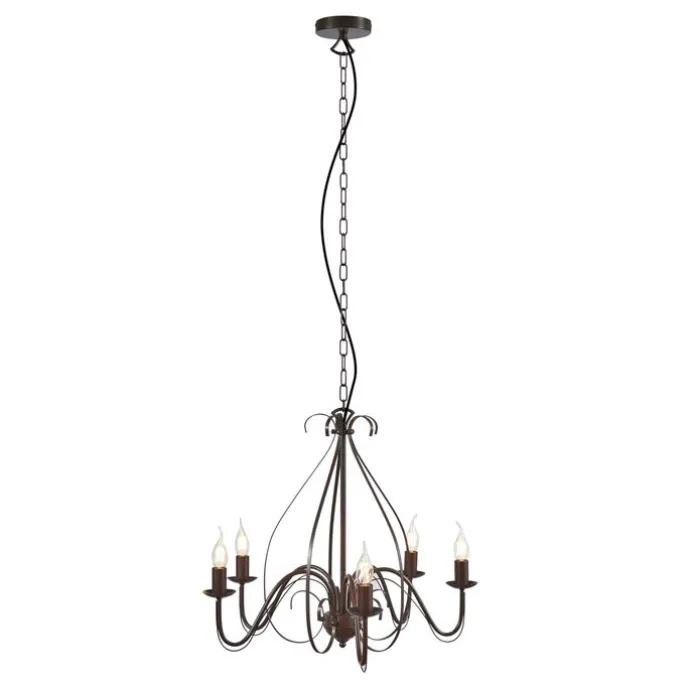 Klassieke kroonluchter roestbruin 5-lichts - Giuseppe