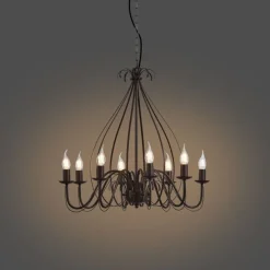 Klassieke kroonluchter roestbruin 8-lichts - Giuseppe