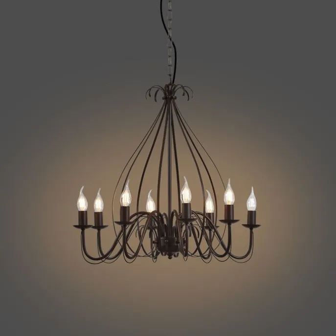Klassieke kroonluchter roestbruin 8-lichts - Giuseppe