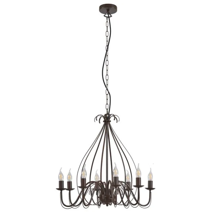Klassieke kroonluchter roestbruin 8-lichts - Giuseppe