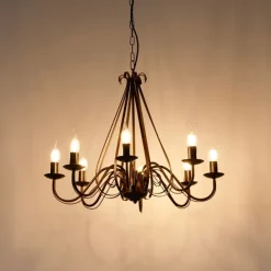 Klassieke kroonluchter roestbruin 8-lichts - Giuseppe