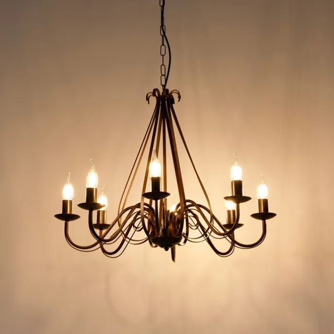 Klassieke kroonluchter roestbruin 8-lichts - Giuseppe