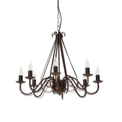 Klassieke kroonluchter roestbruin 8-lichts - Giuseppe