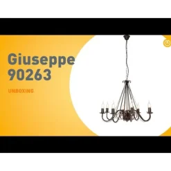 Klassieke kroonluchter roestbruin 8-lichts - Giuseppe