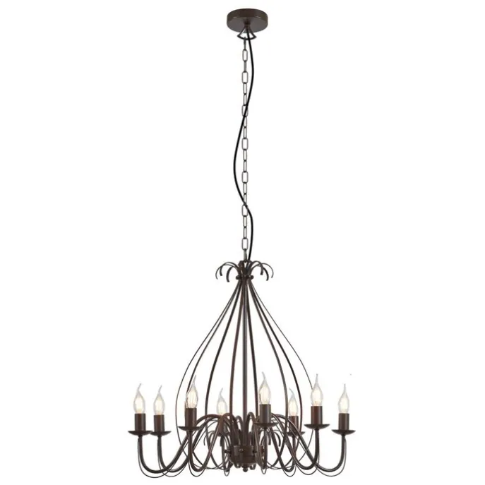 Klassieke kroonluchter roestbruin 8-lichts - Giuseppe