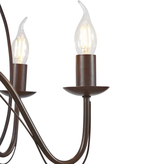 Klassieke kroonluchter roestbruin 8-lichts - Giuseppe