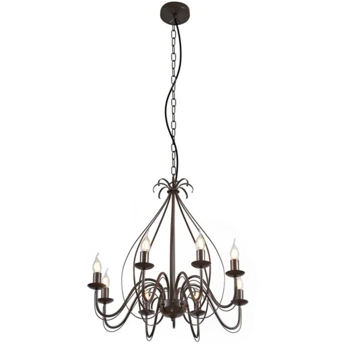 Klassieke kroonluchter roestbruin 8-lichts - Giuseppe