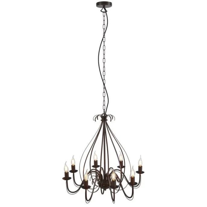 Klassieke kroonluchter roestbruin 8-lichts - Giuseppe