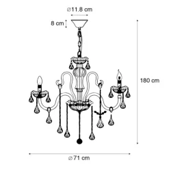 Klassieke kroonluchter staal8-lichts - Armas