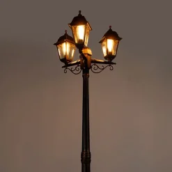 Klassieke lantaarn antiek goud 3-lichts IP44 - Capital