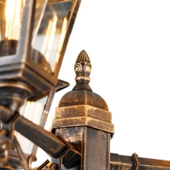 Klassieke lantaarn antiek goud 3-lichts IP44 - Capital