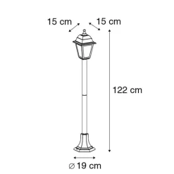 Klassieke lantaarn zwart 122 cm IP44 - Capital