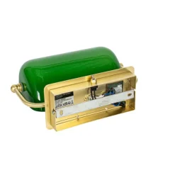 Klassieke notaris wandlamp messing met groen glas - Banker