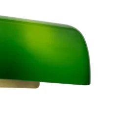 Klassieke notaris wandlamp messing met groen glas - Banker