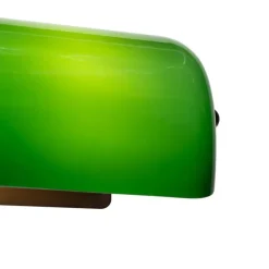 Klassieke notaris wandlamp donkerbrons met groen glas - Banker