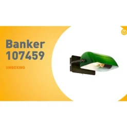 Klassieke notaris wandlamp donkerbrons met groen glas - Banker