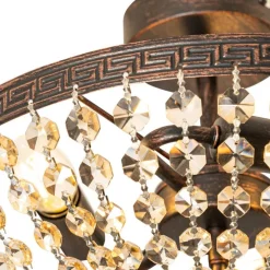 Klassieke plafondlamp brons en kristal 3-lichts - Mondrian