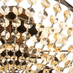 Klassieke plafondlamp brons en kristal 3-lichts - Mondrian