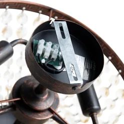 Klassieke plafondlamp brons en kristal 3-lichts - Mondrian