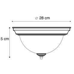 Klassieke plafondlamp bruin opaal - Classico