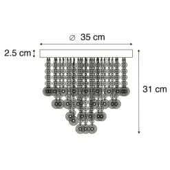 Klassieke plafondlamp goud/messing 35 cm - Medusa