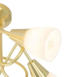 Klassieke plafondlamp goud met opaal glas 5-lichts - Inez