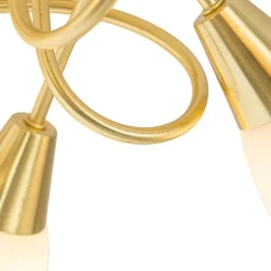 Klassieke plafondlamp goud met opaal glas 5-lichts - Inez