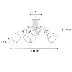 Klassieke plafondlamp goud met opaal glas 5-lichts - Inez