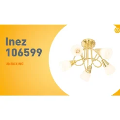 Klassieke plafondlamp goud met opaal glas 5-lichts - Inez