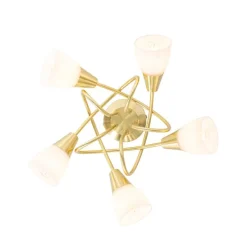 Klassieke plafondlamp goud met opaal glas 5-lichts - Inez