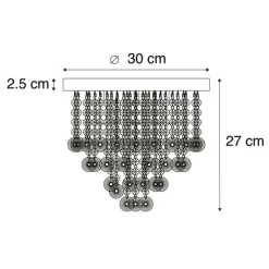 Klassieke plafondlamp goud met glas - Medusa