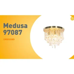 Klassieke plafondlamp goud met glas - Medusa