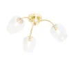 Klassieke plafondlamp goud met glas 3-lichts - Elien