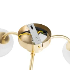 Klassieke plafondlamp goud met glas 3-lichts - Elien