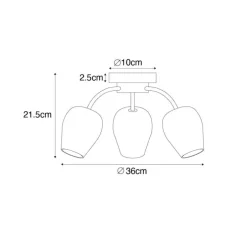 Klassieke plafondlamp goud met glas 3-lichts - Elien