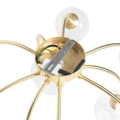 Klassieke plafondlamp goud met glas 9-lichts - Elien