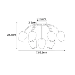 Klassieke plafondlamp goud met glas 9-lichts - Elien