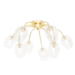 Klassieke plafondlamp goud met glas 9-lichts - Elien