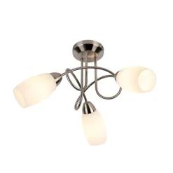 Klassieke plafondlamp staal 3-lichts - Fortress