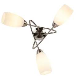 Klassieke plafondlamp staal 3-lichts - Fortress