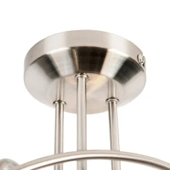 Klassieke plafondlamp staal 3-lichts - Fortress