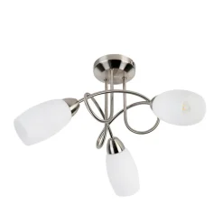 Klassieke plafondlamp staal 3-lichts - Fortress