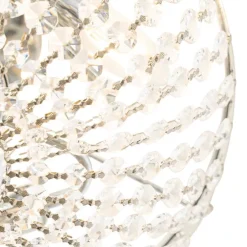 Klassieke plafondlamp staal met kristal 3-lichts - Mondrian