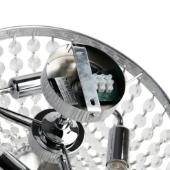 Klassieke plafondlamp staal met kristal 3-lichts - Mondrian