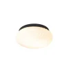 Klassieke plafondlamp zwart met opaal glas 30 cm IP44 - Nohmi