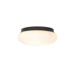 Klassieke plafondlamp zwart met opaal glas 30 cm IP44 - Nohmi