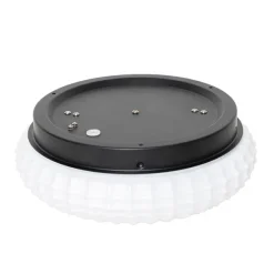 Klassieke plafondlamp zwart met opaal glas 30 cm IP44 - Nohmi